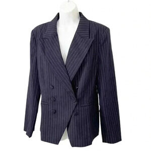 NWT Good American Pinstripe Waisted Blazer Jacket size 3 or Large